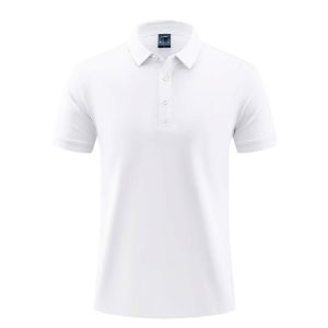 Mens POLO shirt casual tops lapel solid color mens white T-shirt polo shirt large size short-sleeved T-shirt