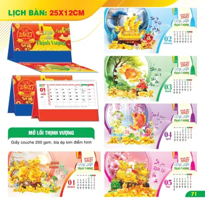 LỊCH 2027 - LỊCH BÀN CHỮ A NGANG - (12x25CM)-(24x18cm) KHÔNG NOTE - LỊCH ĐỂ BÀN 2027 - LỊCH TẾT 2027 - CĐ. THỊNH VƯỢNG