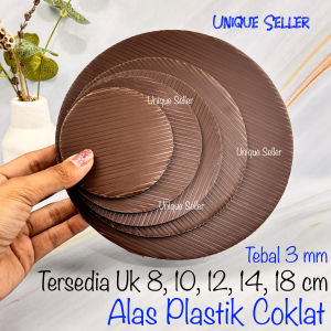 [Isi5] Alas Plastik Coklat Uk 8 10 14 18 cm BULAT BUNDAR / Tatakan Kue Tart Plastik Kembang Coklat / Cake Board Bulat Plastik Coklat / Alas Kue Tart Puding Plastik Bundar Bulat Coklat