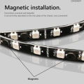 COOLMOON LED Strip 4 Pin Interface Magnetic RGB Light Strip 40cm 5V ARGB 24 Lamp Beads Soft LED Strip for Computer. 