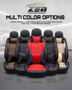 ZEN 6D Universal Car Leather Seat Cover- 5-Seater Front & Rear Cover