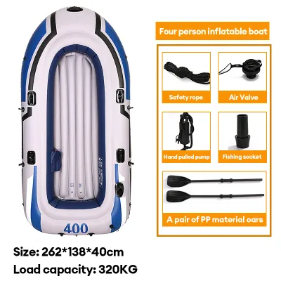 SPOR Inflatable boat rubber boat thickened fishing boat canoe rubber boat 3-4 adults thickened sports camping kayak with pump and paddle set 充气船