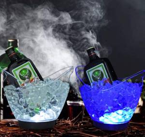 Rockible LED ถังน้ําแข็งสีเปลี่ยนส่องสว่างแชมเปญไวน์เครื่องดื่มคูลเลอร์ถัง 2L