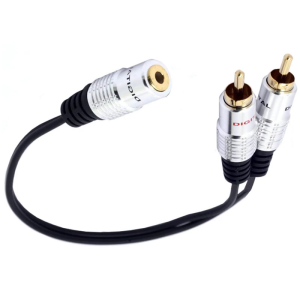 3.5mm cắm nữ để 2RCA đầu cắm đực dây Bộ chuyển đổi Stereo Y Cáp chia dây Bộ chuyển đổi dòng cho HDTV VCR