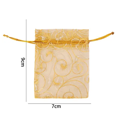 Feelife 100Pcs Organza Gift Bags with Drawstring Jewelry Storage Mesh Pouch Biscuit Candy Packing Bags Wedding Christmas Birthday Favor Bag