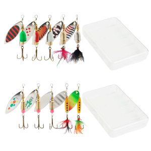 5 cái dài kim loại đúc câu cá xoay bẫy bằng móc sequin mồi câu nhân tạo cứng mồi xoay bằng kim loại mồi dễ sử dụng