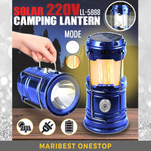 3IN1 Outdoor Portable Lanterns Multifunction19x8cm LEDs Lamp Collapsible USB Rechargeable Camping Lampu Solar 太阳能火焰灯