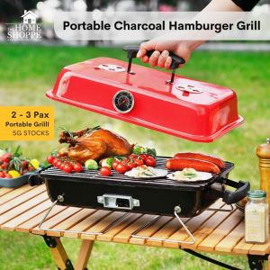 SG Portable Tabletop Hamburger Charcoal BBQ Mini Grill 16" Black By thehomeshoppe