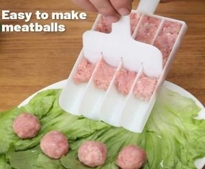 Alat Manual Cetakan Pembuat Bakso Cetakan Daging Alat Cetak Bakso 4 Baris Anti Lengket