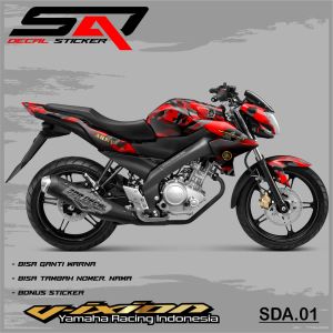 Stiker Custom Full Body VIXION New - Decal Sticker Striping Variasi Motor VIXION New ARMY SDA.01