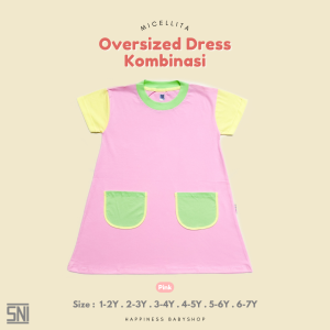 Micellita Oversized Dress Kombinasi anak perempuan / Kids Dress 1-7 tahun
