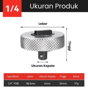 Kunci Ratchet Palm Mini Wrench Gagang 1/4 3/8 1/2 Inch Otomatis Anti Slip