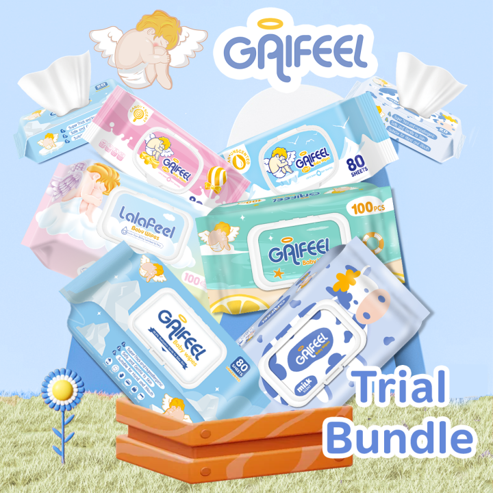 GAIFEEL Baby Wipes Wet Wipes for Baby unscented 80pcs*1 milk scent*1 ...