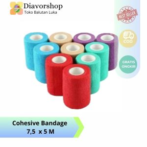 Cohesive Bandage (perban gulung tanpa plester)/tulang keseleo 7.5cm x 5m 1roll