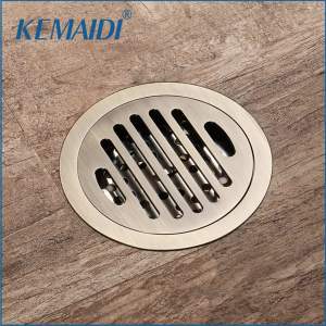 KEMAIDI Antique Brass Bathroom Floor Drain Round Waste Floor Drain Shower 4 inch Design Cover Shower Drain for Bathroom Hotel2026