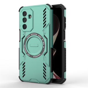GalaxyA17 Magnetic Armor Back Cover Case ForSamsung Galaxy A18 A17 GalaxyA18 5G 4G Phone Casing Back Cover Soft TPU Edge Hard PC Car Holder Bumper Simple Anti Drop Protection