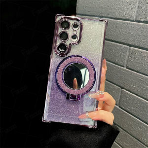 Luxury Glitter Mirror Magnetic Stand Case For Infinix GT 20 30 Pro Hot Note 30 40 50 10s 10t 30i 40i 50i NFC 9 10 11 Play Smart 7 8 9 Tecon Spark 6 Go 1 2023 2024 2025 10 10C 20 20C 30C Pop 7 8 Pro Pova 5 4G 5G Bracket Make Up Plating Cover Casing