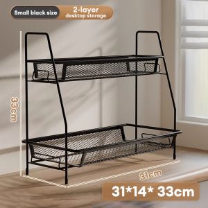 Spice Rack | Kitchen Countertop Storage Rack | Bathroom Cosmetic Storage Racks | Rak Atas Meja Dapur | 台面收纳架