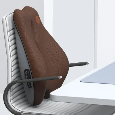 Ghế tựa lưng ô tô massage điện cổng USB cao su non cao cấp Gối tựa lưng văn phòng gối đầu ngồi làm việc