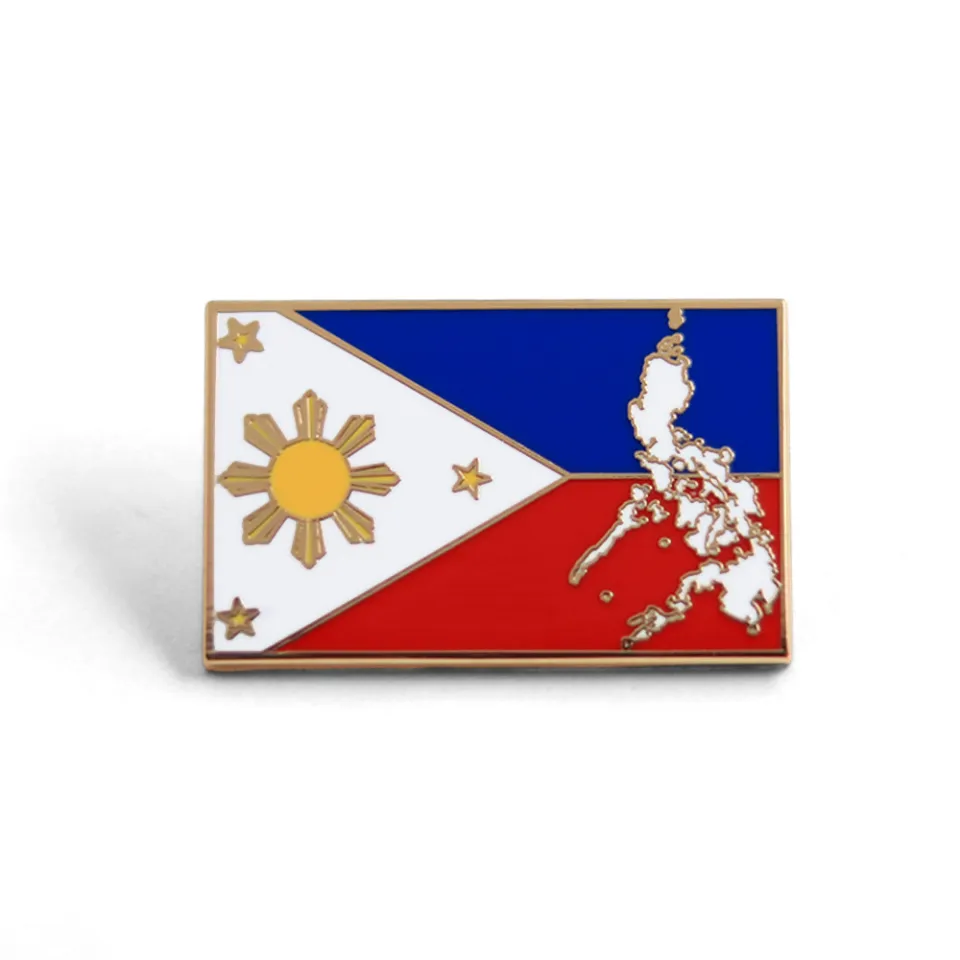Philippines Flag Lapel Pin Brooch Map Badge Ornament Clothing