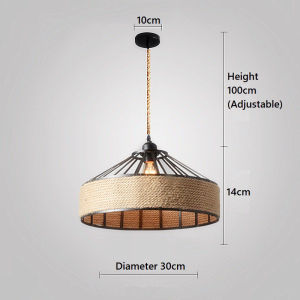 lighting Modern Loft Pendant lights House Lightings Ceiling lights Pendant lamp Lampu gantung 吊灯 (137)  American Retro Iron Vintage Industrial Rope Ceiling Lamp Home Bar Restaurant Round Chandelier Decorative Lamp Shade