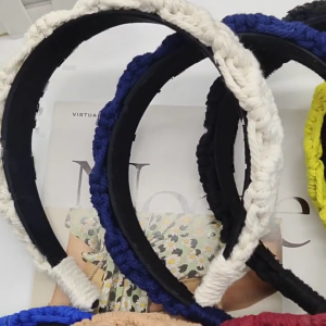 Bohemian bờm tóc bện Bohemian Turban rộng hairbands cho phụ nữ chống trượt bờm tóc dệt thủ bông bện mũ nón