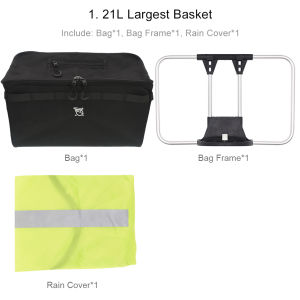 TWTOPSE Cycling Bike 21L Largest Basket For Brompton 3SXITY PIKES Dahon Tern Fnhon Folding Waterproof Bike Bag With Bike Front Carrier Block Accessories