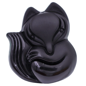 Mặt dây chuyền Hồ ly đá đen size XL kèm vòng cổ dây dù