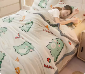 YANYANGTIAN ผ้าห่ม ผ้าห่มนาโน 4ฟุต 5ฟุต 6ฟุต นุ่มฟู แบบหนาลายการ์ตูนผืนใหญ่เครื่องนอน โซฟา