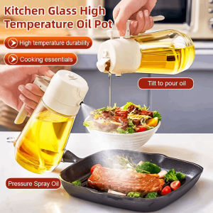 ✨ Glass High Temperature Resistant Spray Pour Integrated Oil Bottle/ Oil Dispenser/ Oil Jug/ Precise Control Spray Oil Bottle/ Spray Pour/ Upgraded Straw Stainless Steel/ Upgraded Nozzle/