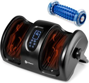 LifePro Shiatsu Foot Massager with Heat Foot Massager with Heat for Plantar Fasciitis Remote Control Deep Kneading for Leg Calf Feet Ankle with Free Roller Gifts for Mom Dad