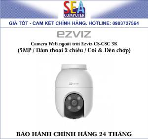 Camera Wifi ngoài trời Ezviz CS-C8C 3K (5MP / Đàm thoại 2 chiều / Còi & Đèn chớp)