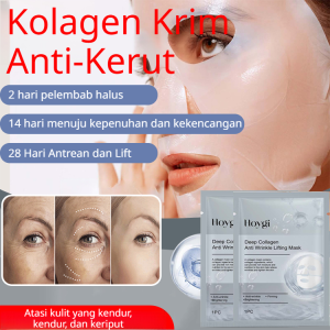 10 Lembar Masker Kolagen untuk Melembapkan Kulit dan Membantu Mengurangi Kerutan Mengandung 30ml Serum Tanpa Alkohol dan Tidak Menyebabkan Iritasi
