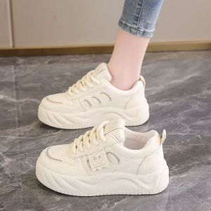Free Shipping Bread-Style WomenS Shoes Spring Trend Versatile Casual Niche Original Sneakers Sporty Thick-Soled Height-Increasing White Dad Shoes