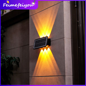 LED Solar wall light outdoor super bright kalis air taman automatik lampu atas dan ke bawah bercahaya automatik Solar LED pagar lampu boleh dicas semula untuk Garden path courtyard walkway Landscape lighting