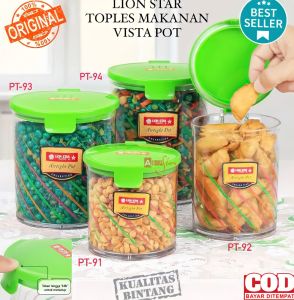 ( BISA COD ) PROMO Lion Star Toples Vista Pot / Toples Plastik Polos / Tempat Cemilan / Food Storage / Wadah Makanan / Toples Lebaran / Tempat Penyimpanan Makanan / Toples Makanan Murah Berkualitas / Toples BPA FREE
