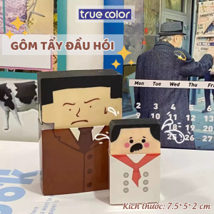 Gôm tẩy bút chì chủ tịch đầu hói 7.5cm siêu to khổng lồ cục tẩy chì ngộ nghĩnh - tẩy nhanh sạch ít vụn True Color