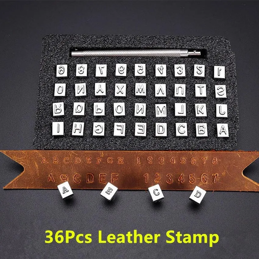 Local delivery】 36Pcs/set Steel Punch Alphabet Letter Number