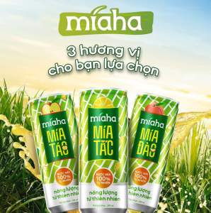 Combo_6_Lon Nước Mía Táo Tự Nhiên MÍAHA dung tích 240ml/Lon