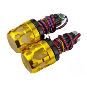 Multicolor LED Illuminated Aluminum Motorcycle Handlebar End Cap Quick Installation Anti Corrosion For Night Riding