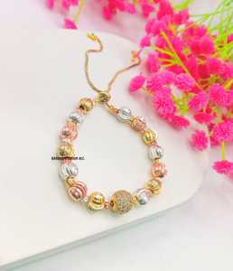 GELANG TITANIUM SERUT BOLA 3D KOMBINASI WARNA ANTI KARAT & ANTI LUNTUR (COD)