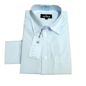 Kemeja Basic Putih Polos GIORA Reguler Pria Wanita Lengan Panjang Atasan Kerja Casual Katun
