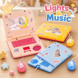 Happy Everyday.you Kids Educational Laptop Toy With Mouse English Learning Computer 65 Functions Alphabet Math Music