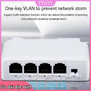 🎀ZTOYL✨ 4 cổng PoE Extender không thấm nước PoE Repeater cho IP cổng truyền Extender cho PoE chuyển đổi NVR IP Camera