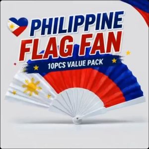 SUNLIGHT 10PCS Pinoy Pride Philippine Flag Folding Fan Filipino Pride Hand Fan for School Events Parade Celebration Community Gathering National Day Supplies Ready Stock Manila