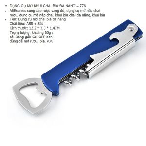 DỤNG CỤ MỞ KHUI NẮP CHAI BIA ĐA NĂNG ĐỒ KHUI NẮP CHAI 3 TRONG 1 DỤNG CỤ QUẦY BAR KHUI NÚT RUOU VANG. TH0776