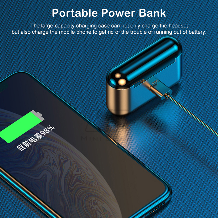 Mini born True Wireless Earbuds Mini Earphone Headphone TWS Wireless Bluetooth V5.0 Headset Sport Music Stereo Headphone LED Display Noise Canceling _voghion.com