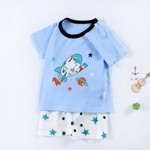 Baby Kids 2PCS Terno Set Shirt and Shorts 100% Cotton Soft Breathable Outfit for Boys & Girls 3M-4Y