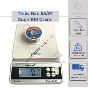 Chì hàn điện tử Sn63/37 Ok mới sáng bóng 100 gram đường kính 0.80mm chiều dài 156 mét có nhựa thông