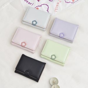 G5Q1 Pu Leather Flower Short Wallet Multi-card Multifunctional Card Holder Simple Coin Purse Folding Purse Ladies